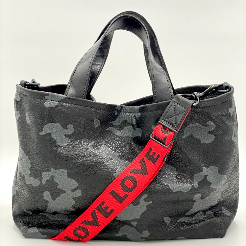 Love Camouflage Crossbody Bag with Red Strap